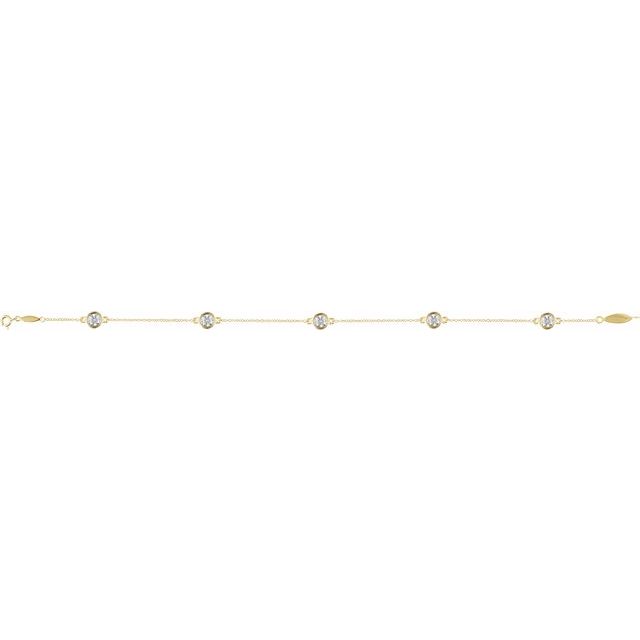 Diamond Bezel-Set Station Bracelet in 14k Yellow Gold