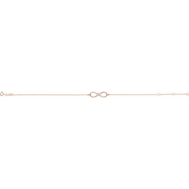 Natural Diamond Infinity Bracelet in 14k Rose Gold