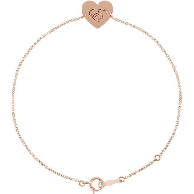 Engravable Heart Bracelet in 18k Rose Gold-Plated Sterling Silver