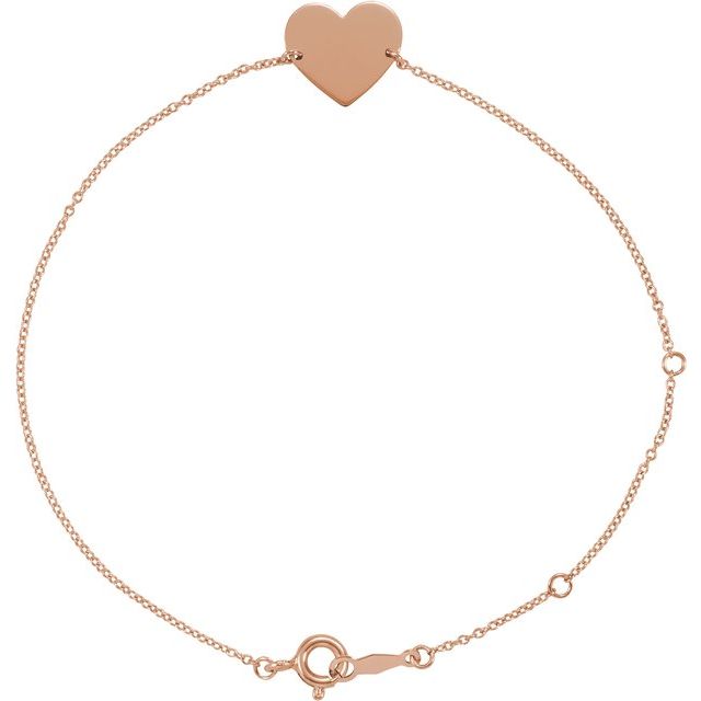 Engravable Heart Bracelet in 18k Rose Gold-Plated Sterling Silver
