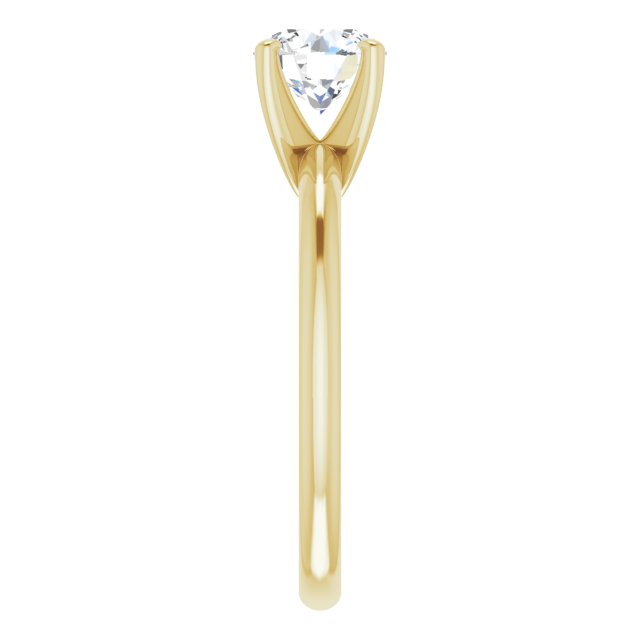 Asleo Round Solitaire Engagement Ring in 18k Yellow Gold
