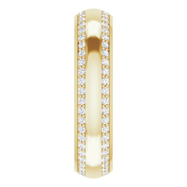 Asleo Round Eternity Wedding Band in 18k Yellow Gold