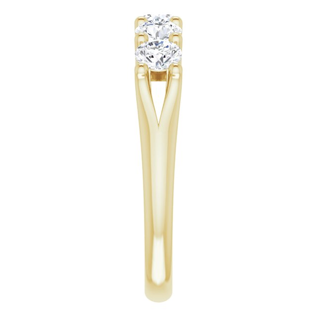 Asleo Round Stone Wedding Band in 18k Yellow Gold