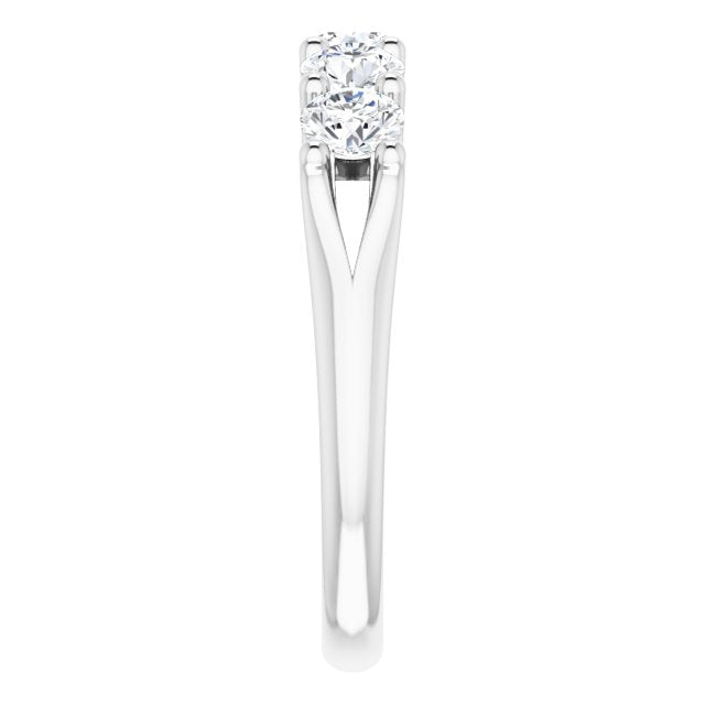 Asleo Round Stone Wedding Band in Platinum