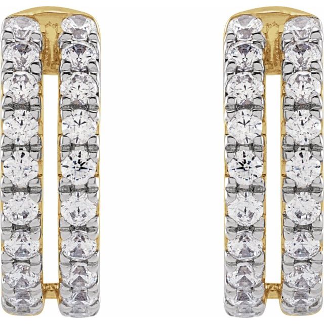 Diamond Accented Ear Cuff Earrings in 14k Yellow Gold