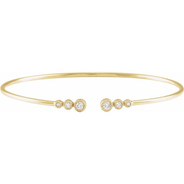 Diamond Cuff Bracelet in 14k Yellow Gold