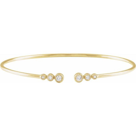 Diamond Cuff Bracelet in 14k Yellow Gold