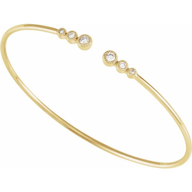 Diamond Cuff Bracelet in 14k Yellow Gold