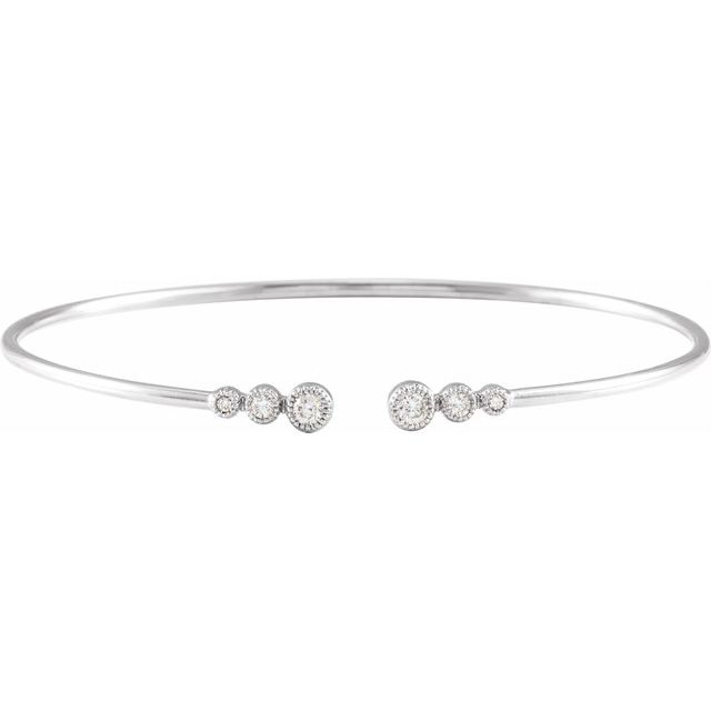 Diamond Cuff Bracelet in 14k White Gold