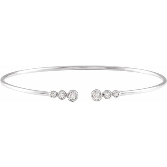 Diamond Cuff Bracelet in 14k White Gold
