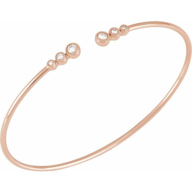 Diamond Cuff Bracelet in 14k Rose Gold