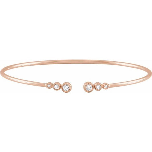 Diamond Cuff Bracelet in 14k Rose Gold