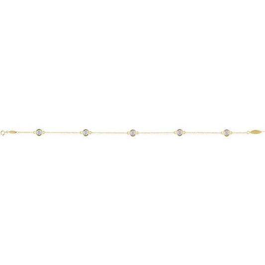 Diamond Bezel-Set Station Bracelet in 14k Yellow Gold