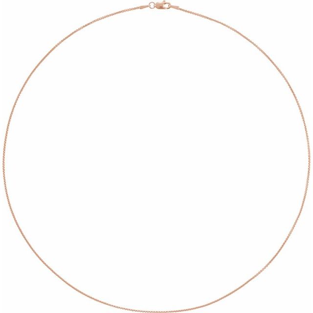 Round Box Chain  in 14k Rose Gold