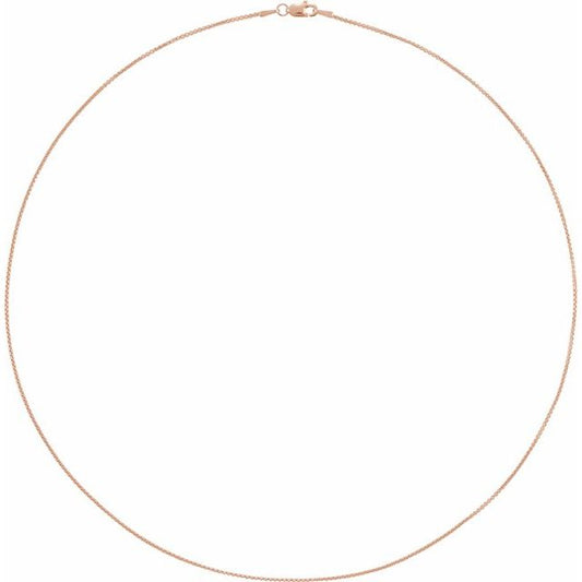 Round Box Chain  in 14k Rose Gold