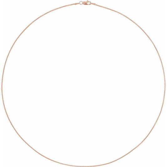 Round Box Chain in 14k Rose Gold