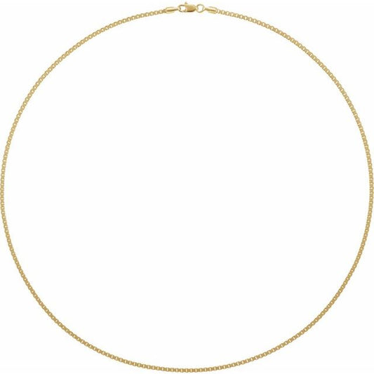 Box Chain in 14k Yellow Gold