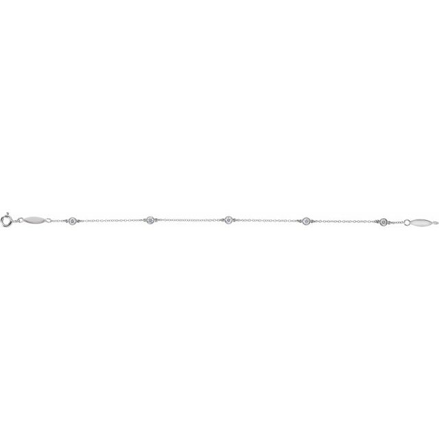 Diamond Bezel-Set Station Bracelet in 14k White Gold