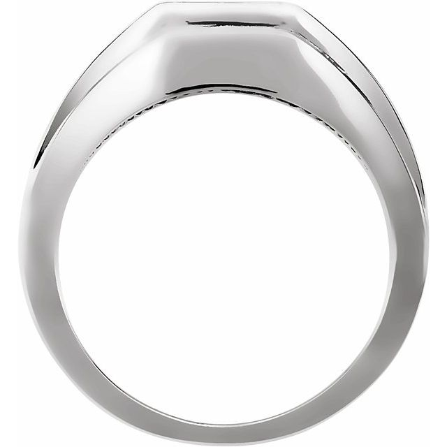 Men's Solitaire Engagement Ring in 14k White Gold