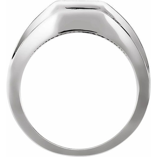 Men's Solitaire Engagement Ring in 14k White Gold