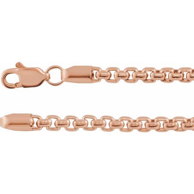 Round Box Chain  in 14k Rose Gold