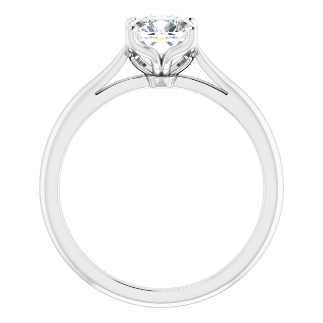 Asleo Cushion Solitaire Engagement Ring in Platinum