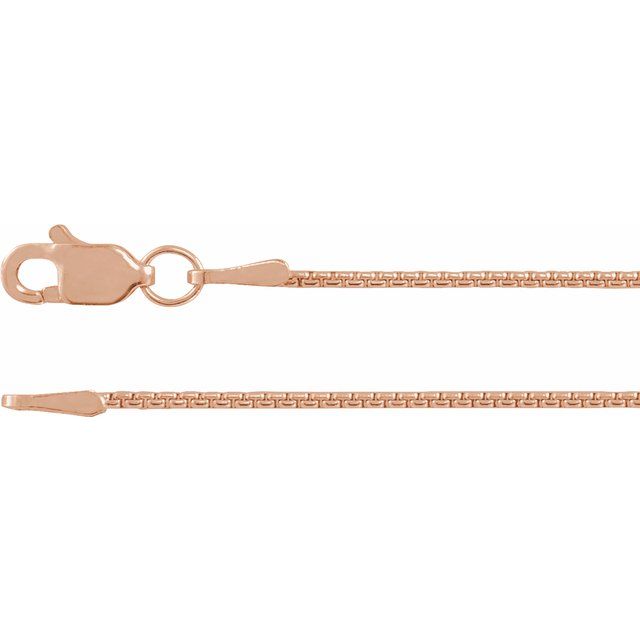 Round Box Chain  in 14k Rose Gold