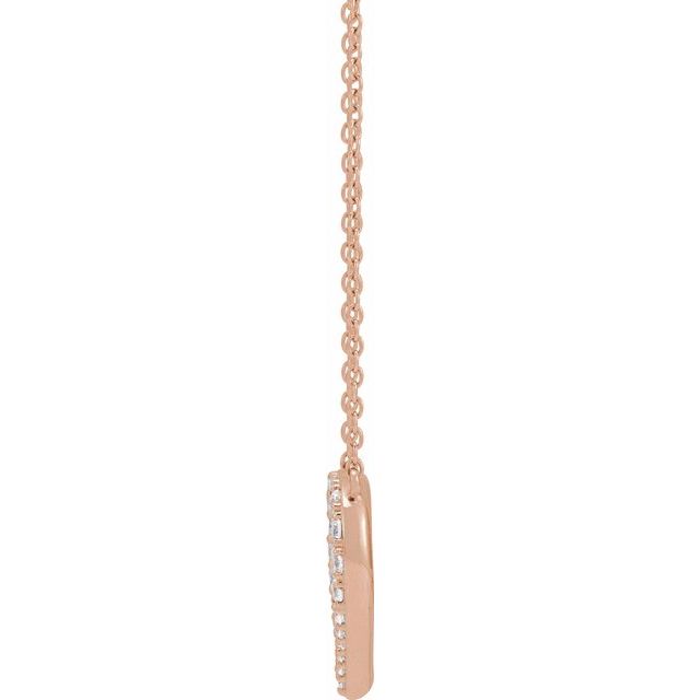 Diamond Heart Necklace in 14k Rose Gold