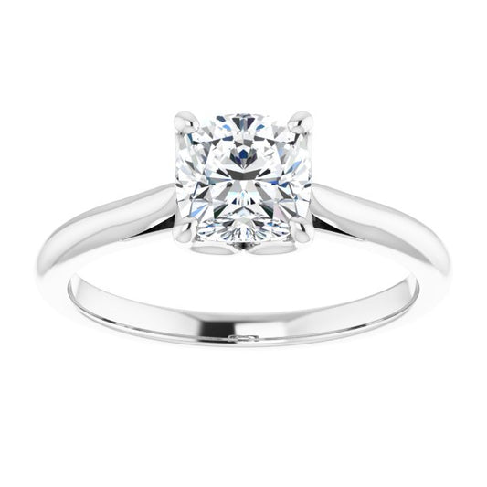 Asleo Cushion Solitaire Engagement Ring in Platinum