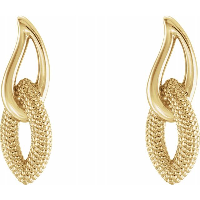 Beaded Drop Earrings in 14k Yellow Gold