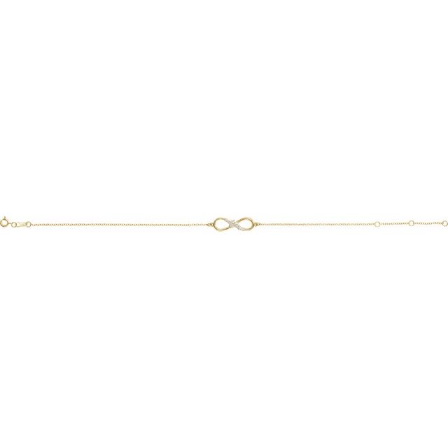 Natural Diamond Infinity Bracelet in 14k Yellow Gold