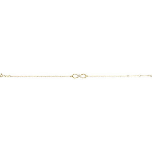 Natural Diamond Infinity Bracelet in 14k Yellow Gold