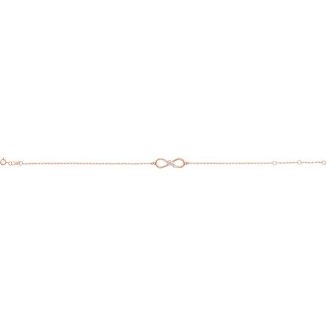 Natural Diamond Infinity Bracelet in 14k Rose Gold