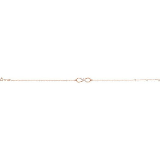 Natural Diamond Infinity Bracelet in 14k Rose Gold