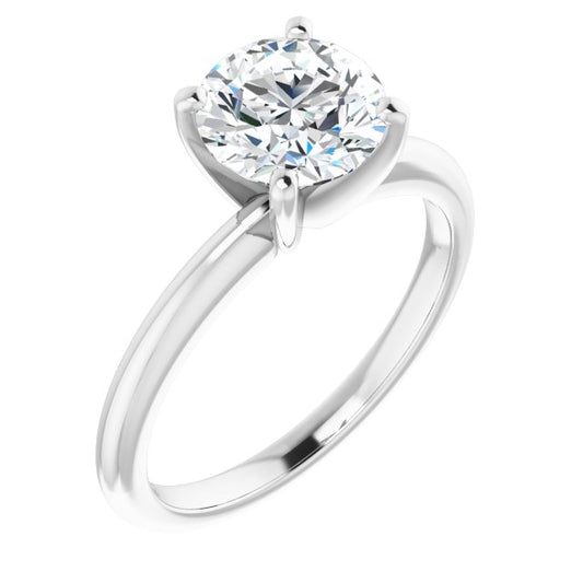 Asleo Round Solitaire Engagement Ring in Platinum