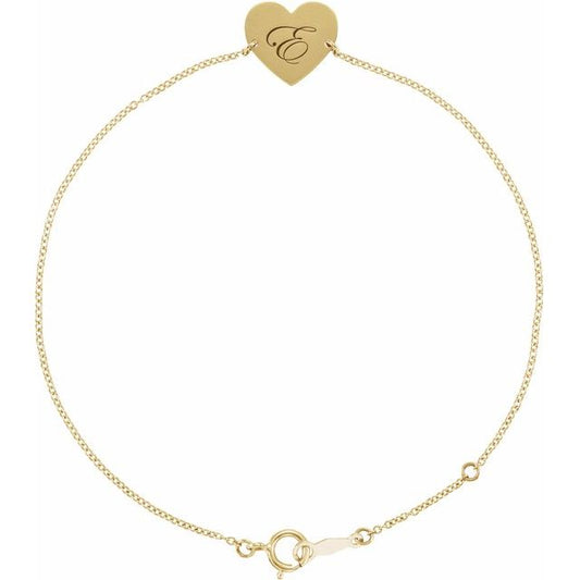 Engravable Heart Bracelet in 18k Yellow Gold-Plated Sterling Silver