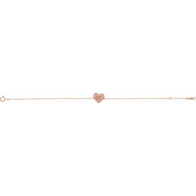 Engravable Heart Bracelet in 18k Rose Gold-Plated Sterling Silver