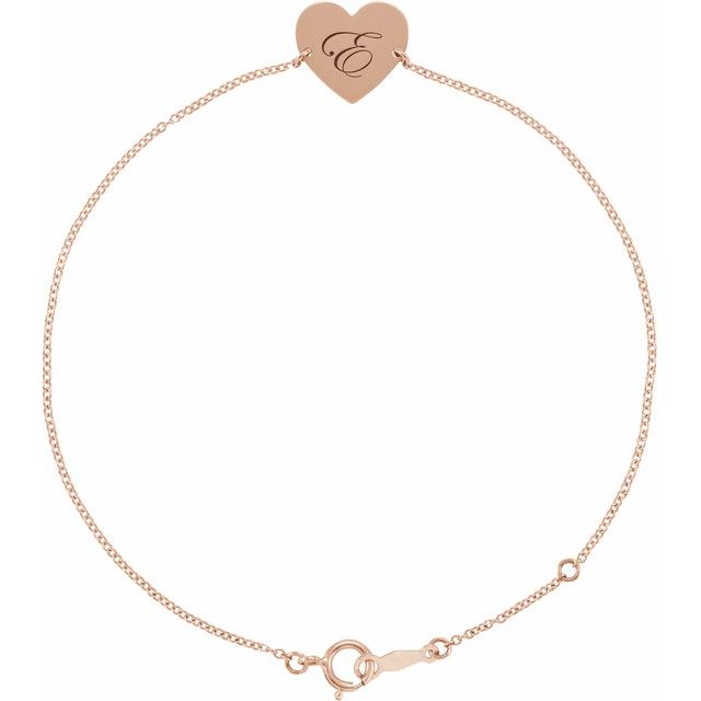 Engravable Heart Bracelet in 18k Rose Gold-Plated Sterling Silver