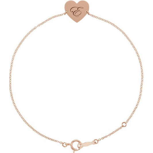 Engravable Heart Bracelet in 18k Rose Gold-Plated Sterling Silver