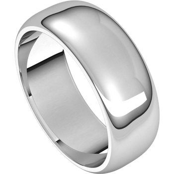 Men Half Round Band in 14k White gold