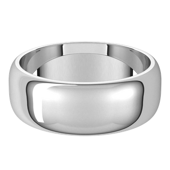 Men Half Round Band in 14k White gold