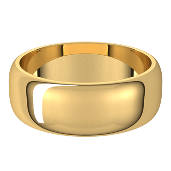 Men Half Round Band in 18k Yellow Gold