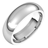 Men Half Round Band in 14k White gold