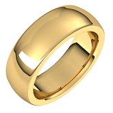 Men Half Round Band in 18k Yellow Gold