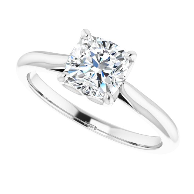 Asleo Cushion Solitaire Engagement Ring in Platinum