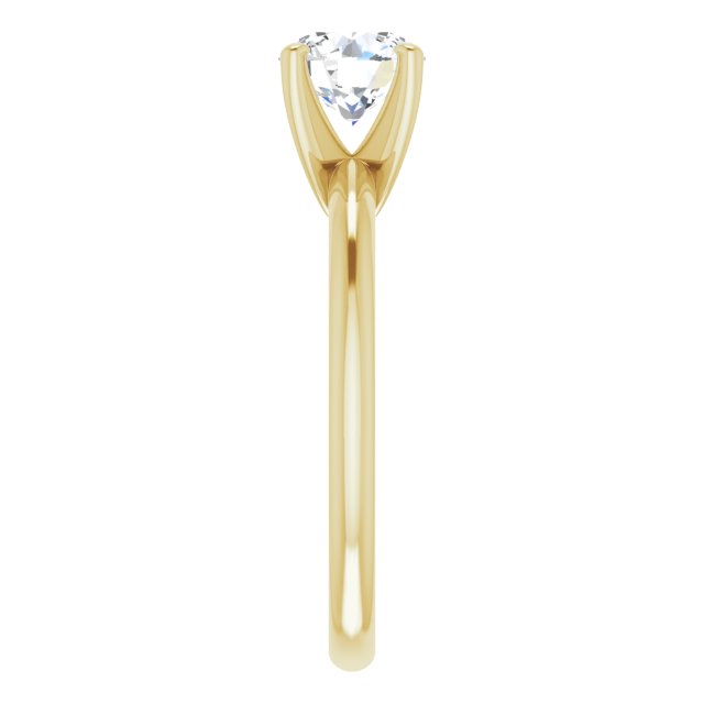 Asleo Round Solitaire Engagement Ring in 18k Yellow Gold