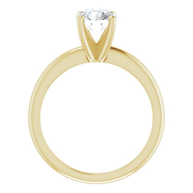 Asleo Round Solitaire Engagement Ring in 18k Yellow Gold