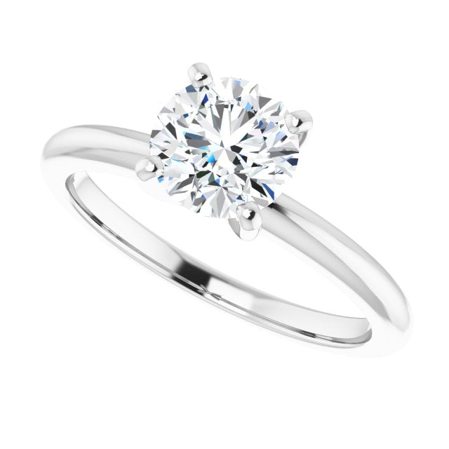 Asleo Round Solitaire Engagement Ring in Platinum