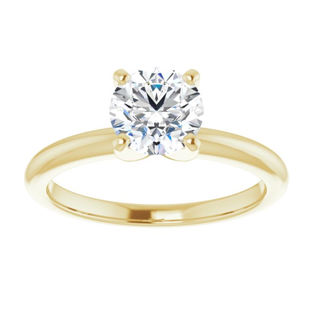 Asleo Round Solitaire Engagement Ring in 18k Yellow Gold