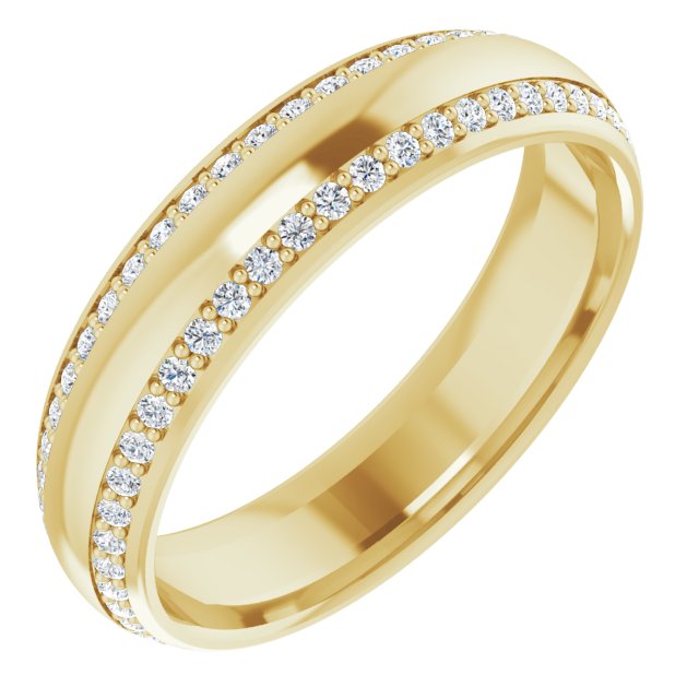 Asleo Round Eternity Wedding Band in 18k Yellow Gold